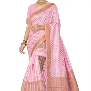 FIX PAARI MIXPAT MEKHELA CHADOR ( LIGHT PINK COLOUR )